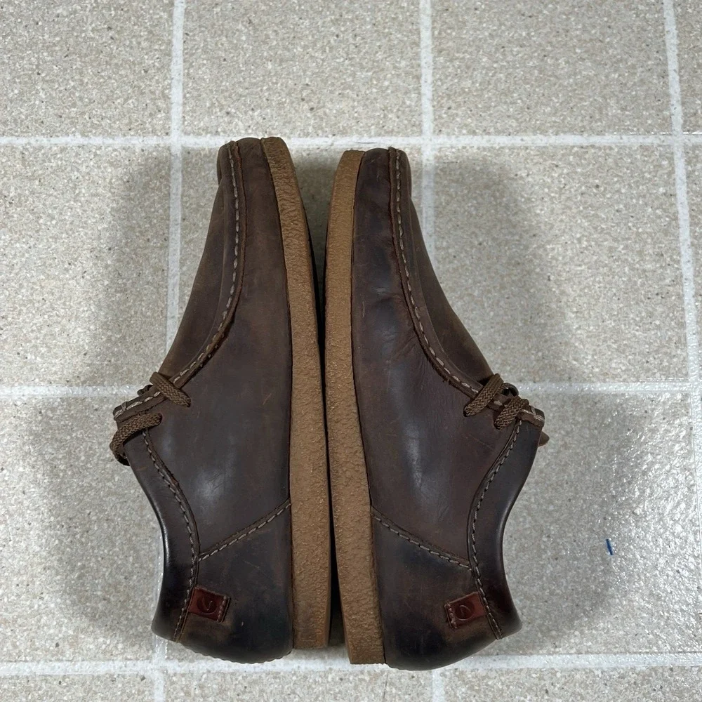 Clarks Shacre II Run Men's 8 Brown Leather Wallabee Shoes Beeswax Leather
